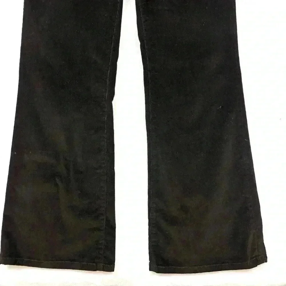 NYDJ Dark Brown “80’s” Corduroy Midrise Stretch Straight Leg Pants Size 10P - Picture 3 of 14